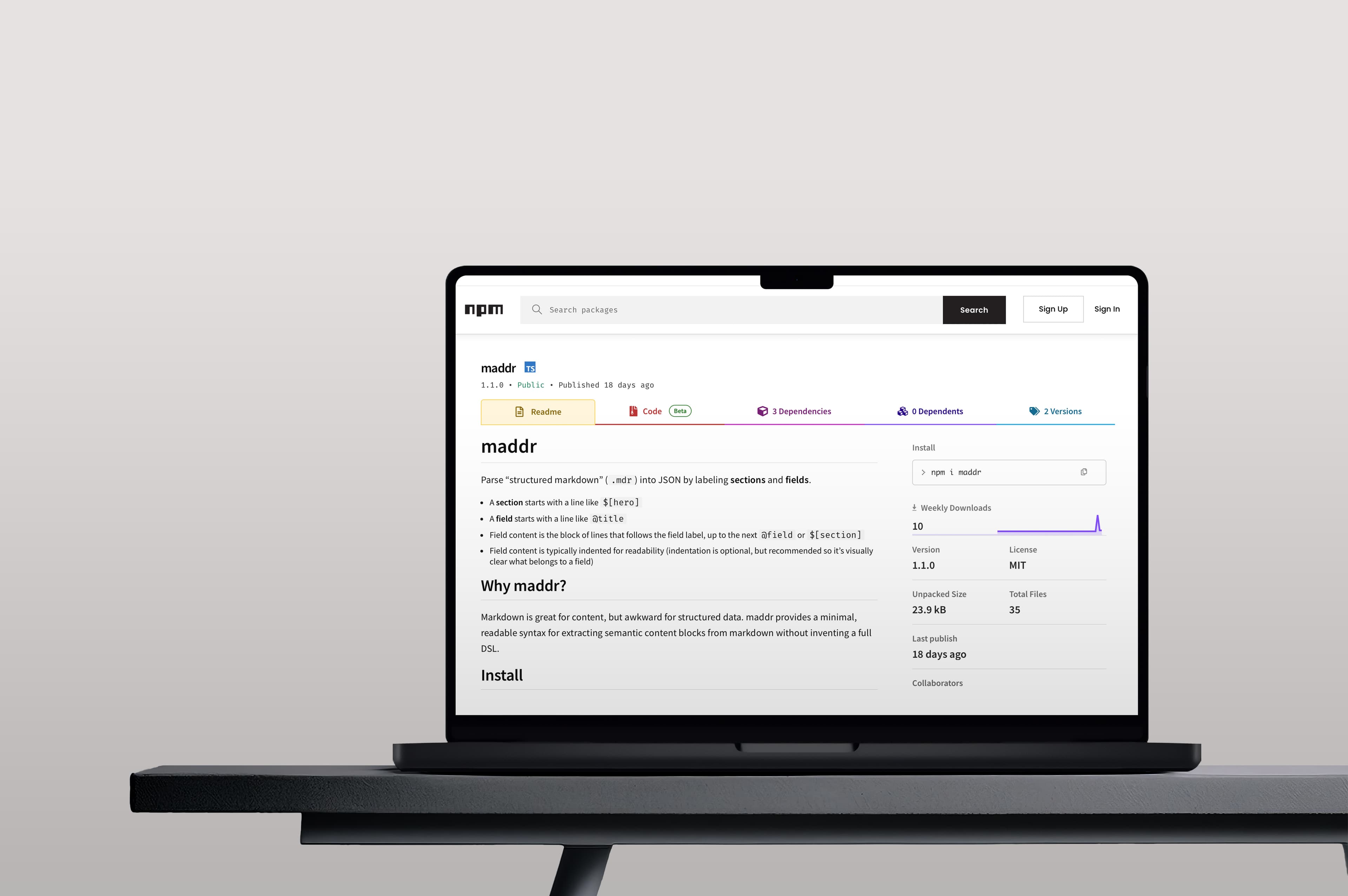 Maddr | Structured Markdown Parser screenshot
